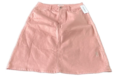 Liz Claiborne Womens Denim Skirt SZ 4 Pink Comfort Stretch Knee Length - Image 1 of 4