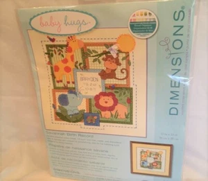 Cross Stitch Kit Dimensions Baby Birth Record Hugs Savannah 70-73543 NEW - Picture 1 of 3