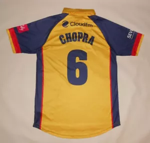 NEW CRICKET SHIRT SURRIDGE ESSEX EAGLES - CHOPRA #6 (M) Jersey Trikot Yellow - Picture 1 of 7