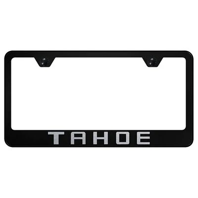 Marco de matrícula de acero inoxidable con logotipo grabado láser Chevy Tahoe Foto 1 de 2