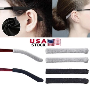 8× Antislip Elastic Soft Eyeglasses Temple Tips Sleeve Eyeglass Ear Cushions USA - Picture 1 of 20