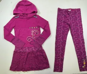 Naartjie Girls Youth Cotton Berry Long Sleeve Hooded Dress Legging Pant Set 9 - Picture 1 of 16