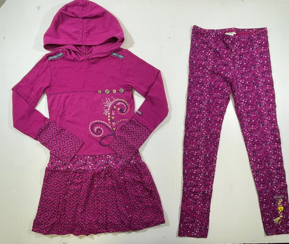 Naartjie Niñas Jóvenes Algodón Bayas Manga Larga Vestido con Capucha Legging Pantalón Conjunto 9 Foto 1 de 4