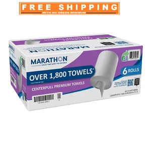 Marathon Centerpull Premium 1-Ply White Paper Towels 6 rolls 300sheets/roll - Picture 1 of 9