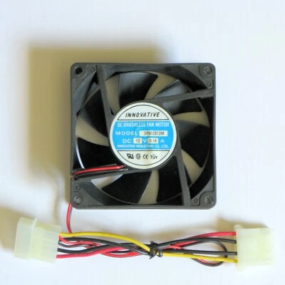 Case Cooling Fan, Innovative SP802512M,  12V, 4-Pin Molex Connector,  4 Screws - Image 1 of 3