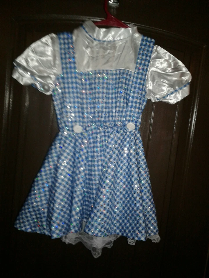Dorothy Mago de Oz Niñas Halloween Disfraz Vestido Brillo TALLA PEQUEÑA Foto 1 de 4