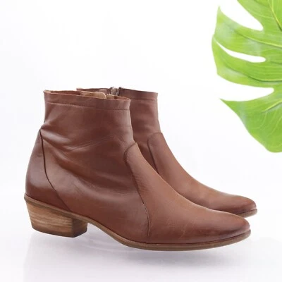 Bota para mujer Paul Green Shaw talla 8 tacón ancho botín occidental cuero marrón Foto 1 de 4