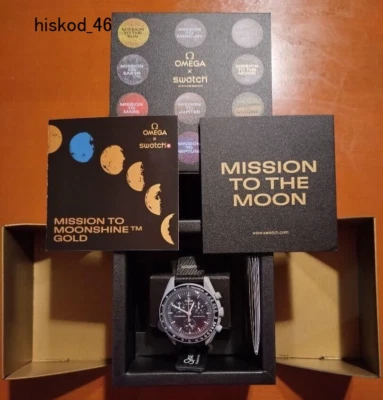 Swatch Omega Moonshine Gold Moons Watch Mission to The Moon Speedmaster S033M102 - Image 1 of 4