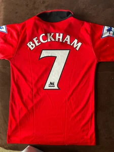 Fußball, Trikot, Manchester United, David Beckham, etwa 25 Jahre alt, Größe S - Bild 1 von 2