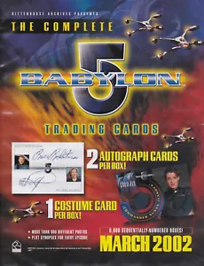 THE COMPLETE BABYLON 5 2002 RITTENHOUSE ARCHIVES PROMOTIONAL SELL (SALES) SHEET - Picture 1 of 2