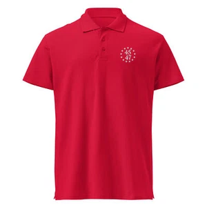 45 47 Golf Polo Trump Shirt for Men Women Red MAGA Polo Embroidered SOL'S - Picture 1 of 34