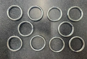 Lot 10 metal O-rings welded nickel plated STEEL - 2" OD and 1.5" id - Picture 1 of 3