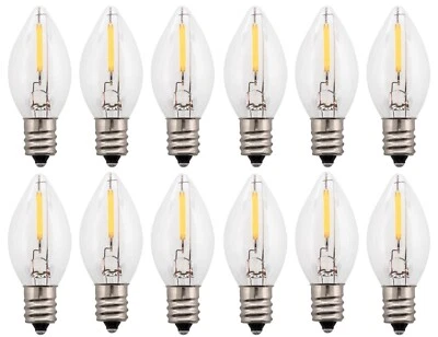12 LED Replacement Light Bulbs for Night Lights C7 Base, 0.7w, 120v - Image 1 of 4