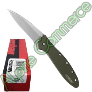 *1-Knife* Leek Olive Stainless Steel 7” Folding Manual Pocketknife 1660OL - Picture 1 of 5