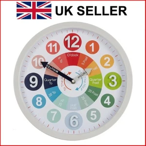 Educational Kids Learning 31cm Wall Clock Children Teaching Time Fun BRAND NEW - Picture 1 of 12