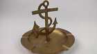 Vintage Brass Ashtray - Rope and Anchor Motif - 6"