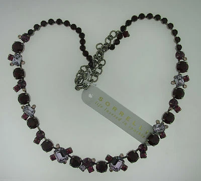 Colar de rubi rosa Sorrelli NCF6ASPR tom prata antigo - Imagem 1 de 2