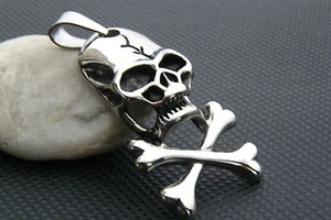 Skull Biker Pendant Stainless Steel /243 - Picture 1 of 1