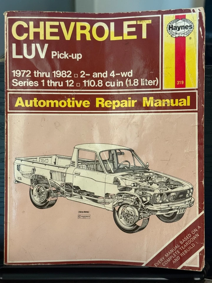 Chevrolet Luv Pickup Haynes 1972-1982 2x4 4x4 serie 1-12 manual de reparación 319 Foto 1 de 1