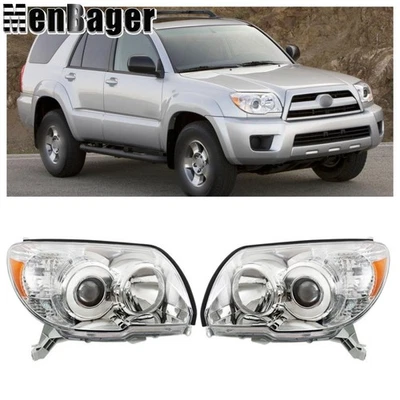 Left+Right Side Halogen For Toyota 4Runner 2006-08-09 Headlights Chrome Housing - Изображение 1 из 4