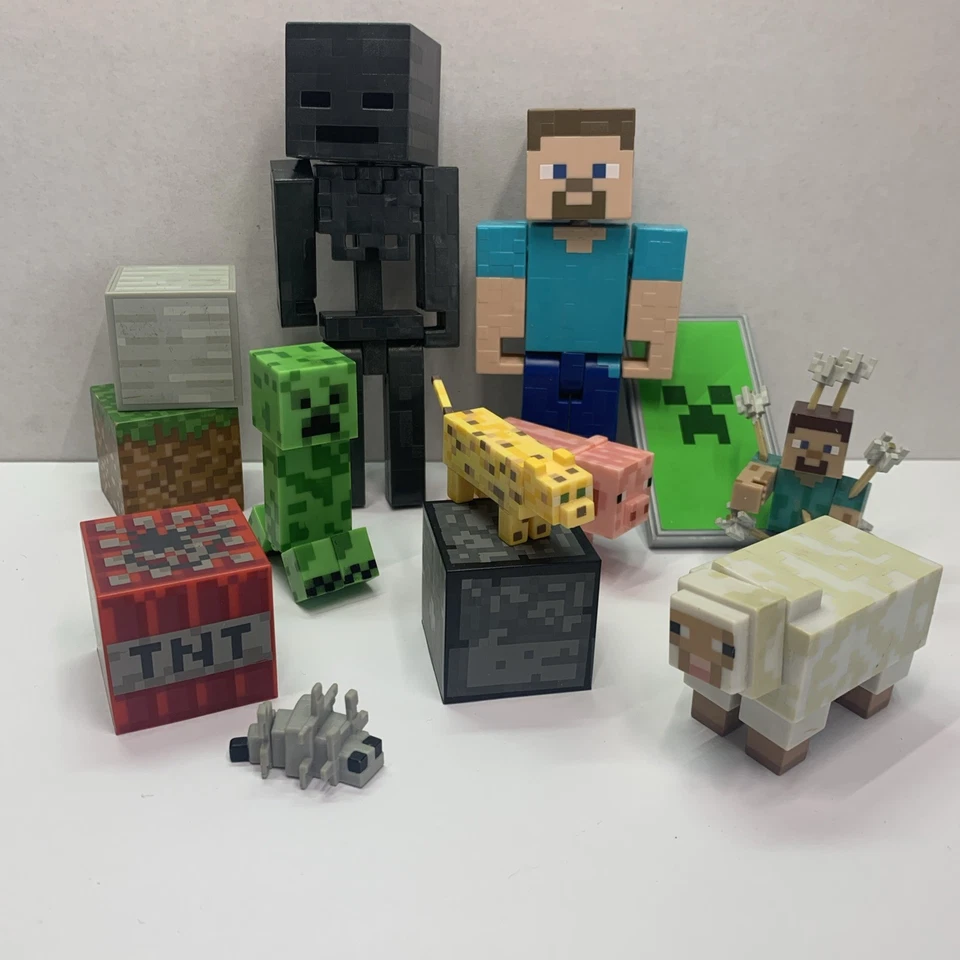 Minecraft Toy Lot of 13 various pieces- Creeper, Steve, Wither Skeleton & more - Image 1 of 4