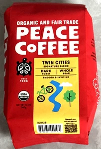 ***12oz*** Peace Coffee TWIN CITIES Signature Blend DARK Roast Whole Bean Coffee - Picture 1 of 5