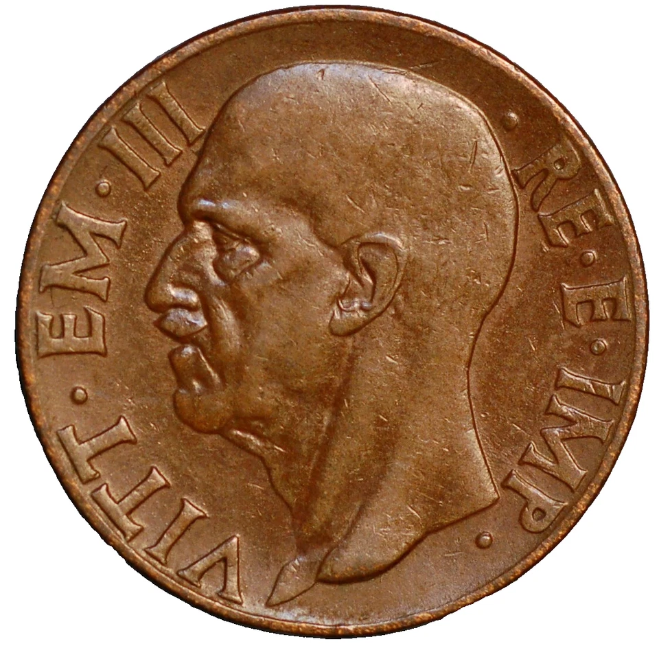 1936 Italy 10 Centesimi Vittorio Emanuele III  KM# 74 - Image 1 of 2