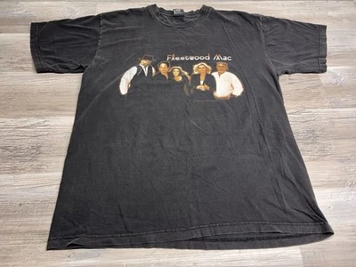 Camiseta Vintage Fleetwood Mac 1997 Concert Tour Sun Faded Preta Dupla Face GG - Imagem 1 de 4