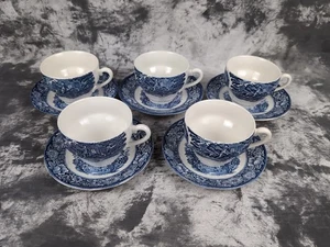 10 Stück Liberty Blau Tassen & Untertassen Paul Revere Old North Church Staffordshire - Bild 1 von 24