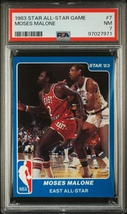 Star All-Star Game #7 1983 Moses Malone PSA 7 centrado - Imagen 1 de 2
