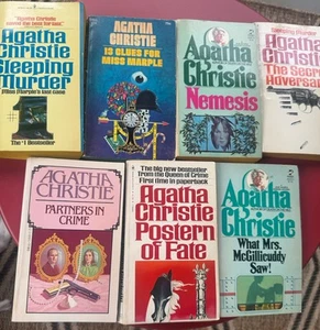 Agatha Christie Lot 7 Mystery Suspense Vintage Paperback Pocket Books 1970s - Picture 1 of 12