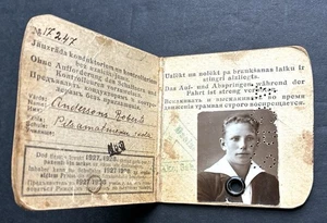 1927 - 1928 Riga Latvia Student Railway Pass No.2, Palace Craftsman School - Picture 1 of 5