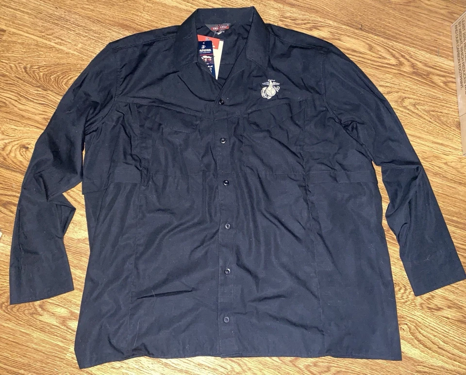 New Tru-Spec 24-7 Series Ultralight Field Shirt Black USMC US Marine Corps XLR - Image 1 of 4