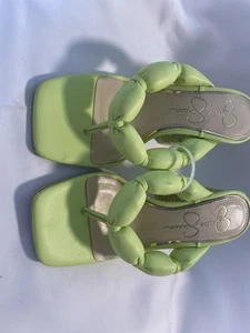 Jessica Simpson Heeled Flip Flop Sandals Women’s Size 5M Light Green - Picture 1 of 6