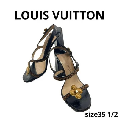 Sandálias femininas Louis Vuitton Damier Harako marrom floral tamanho 35 1/2 i19314 - Imagem 1 de 4