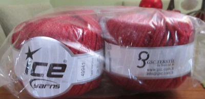 GSC TEKSTIL 6 madejas hilos de hielo hilo metálico y rojo poliamida #49941 Foto 1 de 4