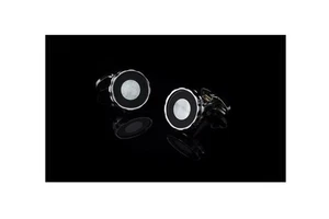 Charles William Manschettenknöpfe schwarz mit rundem Perlmuttkreis - Bild 1 von 7