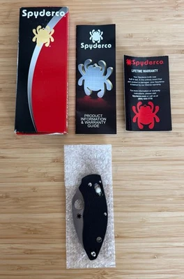 Spyderco Q Ball VG-10 2.72" Hoja Borde Liso Negro Mangos G10 *DESCONTINUADO* Foto 1 de 4