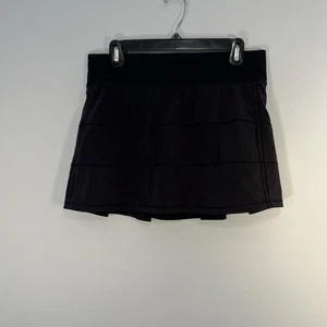 Lululemon Skirt Womens 8 Tall Black Pace Rival Mid Rise Short Lined Tennis Golf - Picture 1 of 10