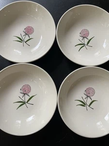 4 Schalen China Keramik rosa Kugel Distel Blume Pusteblume Schalen selten Vintage - Bild 1 von 10