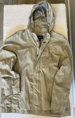 Dockers Rain Jacke XL Beige Khaki Full Zip Lined Windbreaker Coat Vintage 90s - Image 1 of 2