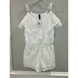 Jessica Simpson NWT White Norah Lace Romper Juniors Size S - Picture 1 of 6