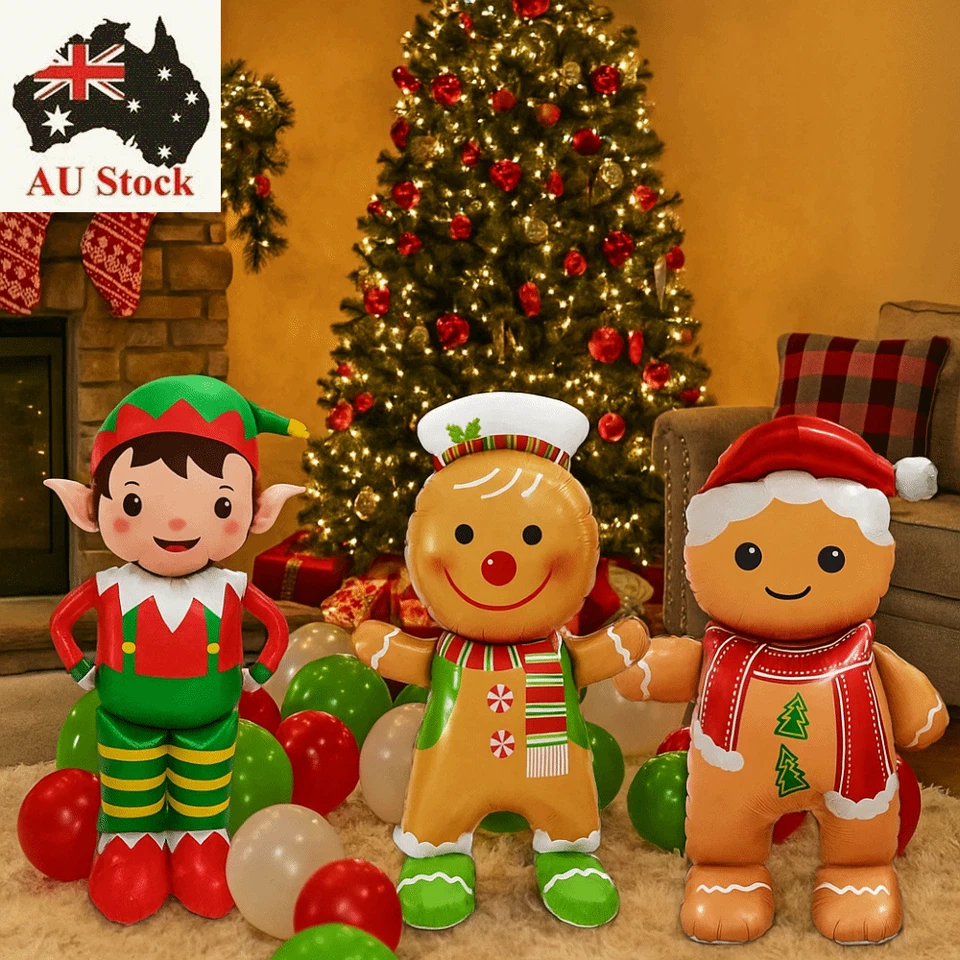 Gingerbread Man Large Standing Balloon Christmas Decoration  Party Supplies - image 1 of 4