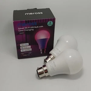 MEROSS Smart WiFi LED RGB Bombilla MSL120 A19 B22 9W 810Lm 2700 6500K Paquete de 2 - Imagen 1 de 9