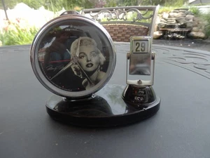 Rare 1996 Marilyn Monroe Clock Atomic Style with Flip Calendar Vintage WORKS - Picture 1 of 8