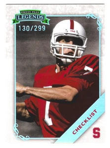 2009 Press Pass Legends John Elway #100 Checklist Silver Holofoil Parallel #/299 - Foto 1 di 2