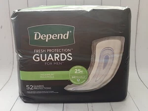 Depend Guards Incontinence Pads for Men, Maximum Absorbency, 52 Count - Picture 1 of 2