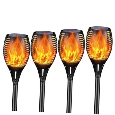  Solar Outdoor Torch Lights Flicking Flame,Outdoor 43" Large Landscape 4 Pack - Image 1 of 4
