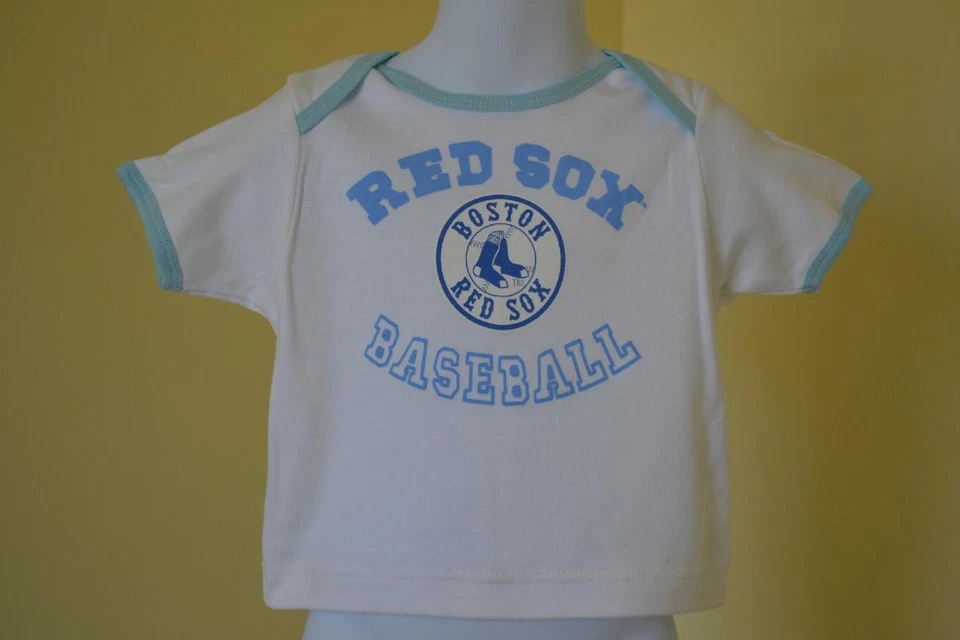 NEW MENDED- MLB BOSTON RED SOX infants sz 6/9 MONTHS 6/9M white shirt - Image 1 of 1