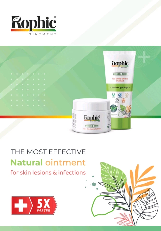 Rophic 软膏 – 皮肤溃疡、烧伤、瘙痒、伤口和湿疹缓解 – 快速愈合 — 第 1/4 张图片